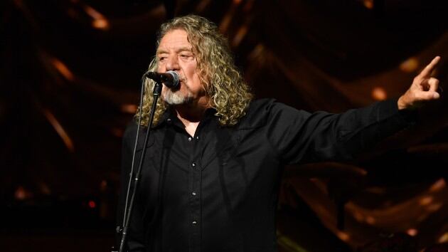 Robert Plant performing on stage.